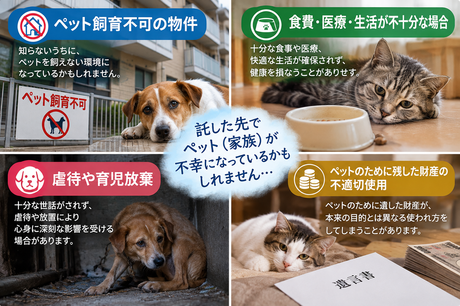 託した先でペット(家族)が不幸になっているかもしれない