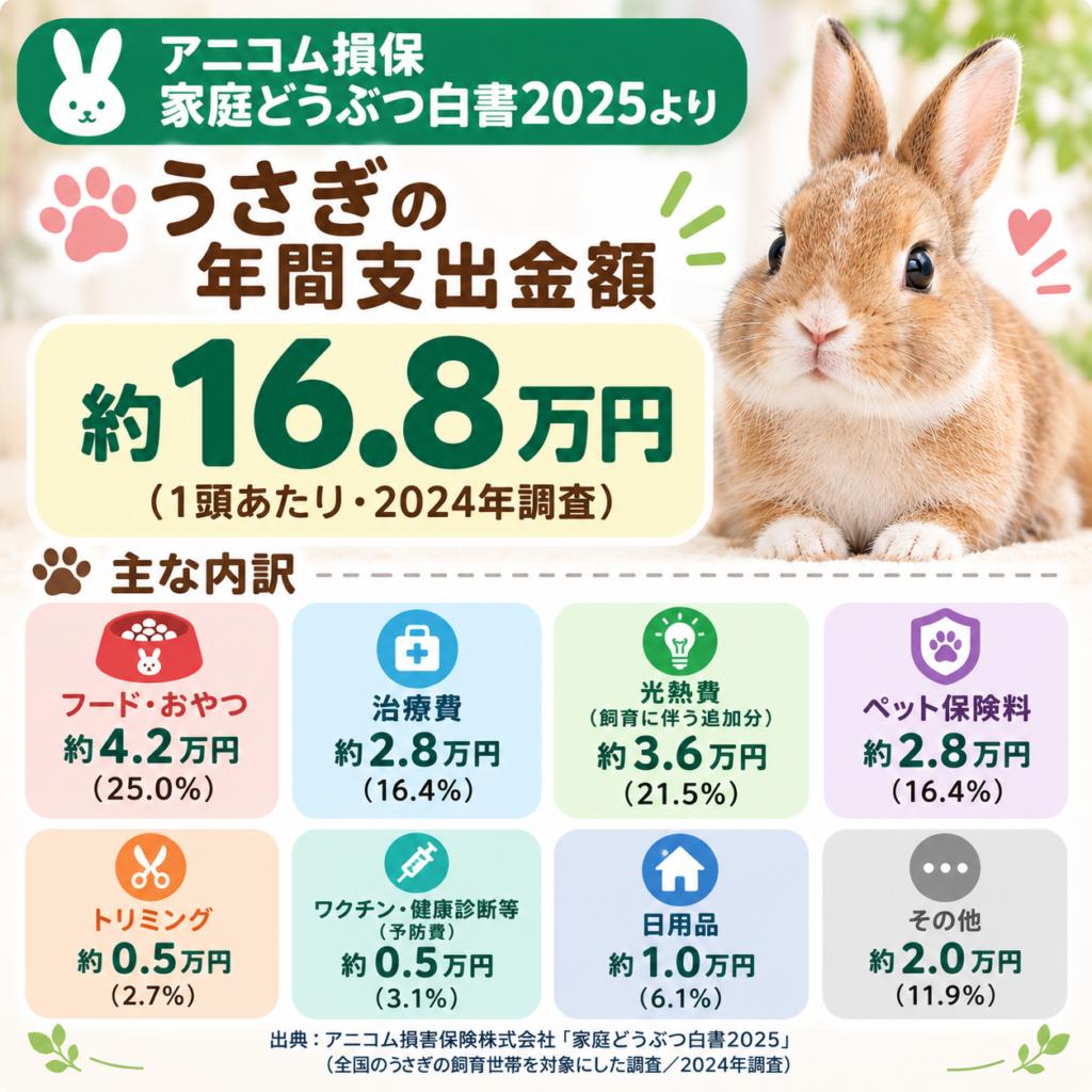 うさぎの年間支出額約17万円